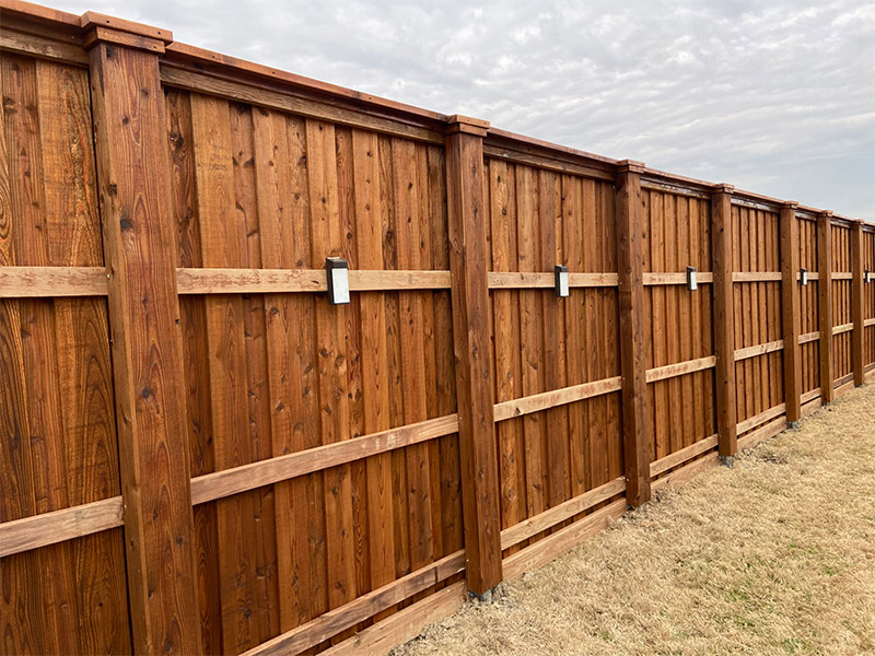 wooden fence in backyard